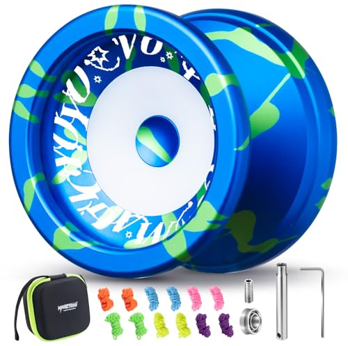 MAGICYOYO JoJo Kinder V6S Locus, Verbessertes Dual-Material Metall Jo Jo, Profi JoJo mit Leerlauf und Kugellager, Trick Neospin Yoyo für Erwachsene, Responsive Yoyo mit 12 Schnur, Lagersatz, Gehäuse