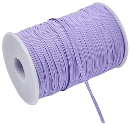 Banda elástica de goma de colores de 3 mm y 6 mm for coser, cinta elástica de licra, adorno for tela, accesorios de bricolaje for prendas de vestir, elástica for coser.(Light Purple,6mm 100yards)