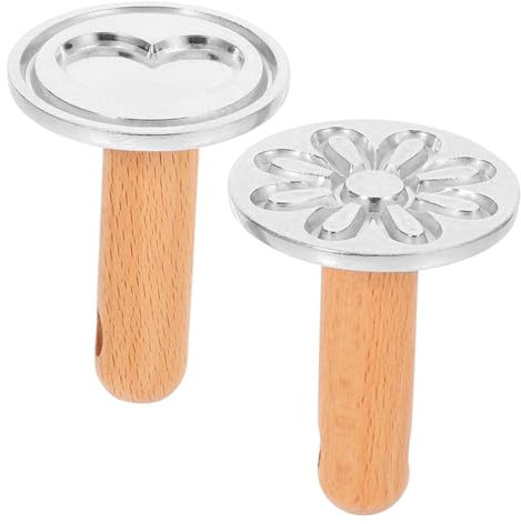 Zerodeko Molde Para Galletas De Aluminio Forma De Corazón y Flor, Prensa Para Galletas Moldes Reutilizables, 2 Piezas, Adecuado Para Hornear y Manualidades