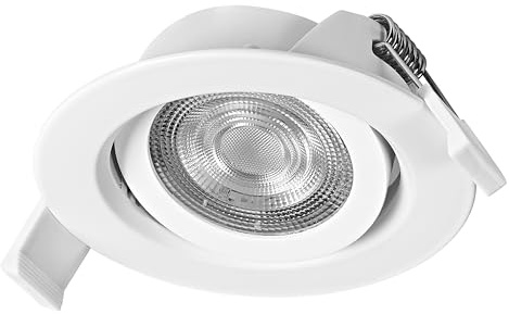 Osram set de spots encastrés gradables via interrupteur mural, blanc en aluminium, avec module LED et driver intégrés, protection IP20 pour l'intérieur comme plafonds suspendus