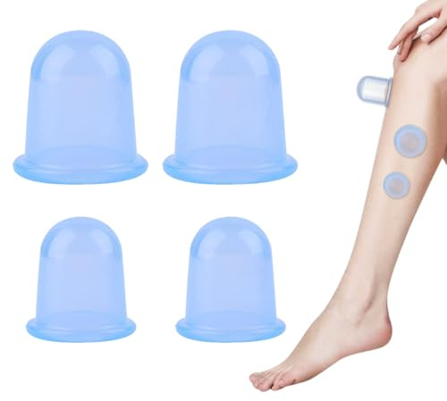 4 Stück Schröpfgläser Silikon Schröpfköpfe, Schröffen, Cupping, Saugglocke Anti Cellulite Massagegerät, Fördern Sie Die Durchblutung