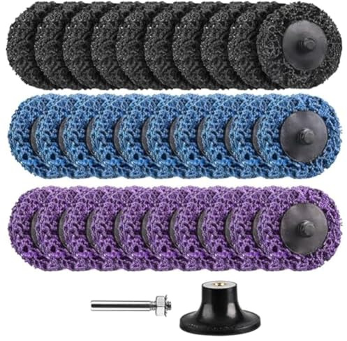 Fuhjythy 31PCS 2In Quick Change Easy Strip Discs for Drills,Strip Wheel with 1/4In Grinding Discs,Die Grinder Attachments