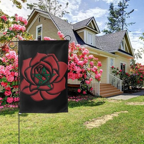 Bandera rosa de Marruecos de doble cara, 28 x 40 pulgadas, decoración para exteriores