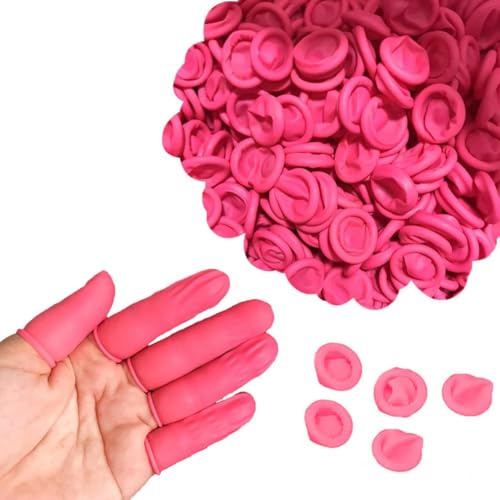 100 Pcs Disposable Finger Cover Natural Rubber Gloves Latex Finger Cots Tool Gloves Nail Protector Fingertips cuts thumb cots protection guard gloves cuts thumb medium