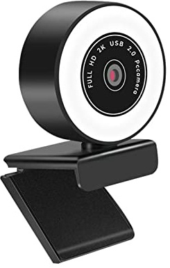 AUBEST Webcam, Webcam 108 0P 60fps Autofocus Pc Caméra avec Microphone Bague Light Web Caméra Cover Cover Computer Web CAM Obscurcir Vidéo en Streaming(1080P 60FPS)
