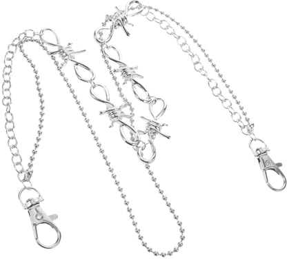 SOIMISS Catena in Metallo Stile Punk per Vita con Dettagli di Nappa e Ciondolo Spina Accessorio Versatile per Pantaloni e Jeans da Uomo e Donna