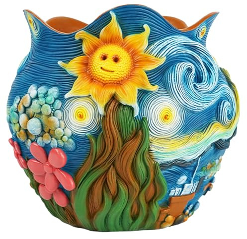 Hbbgdiy Simpatici vasi da Fiori in Resina Vaso da Fiori colorato Unico per Piante di Serpente Cactus Succulente Giardino Esterno per Interni Fioriere d'Arte Decorativa Decorazioni per la casa