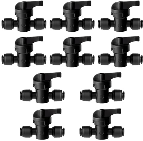 SPEEDWOX 10 pièces de vannes d'arrêt pour irrigation goutte à goutte, vannes d'irrigation à connexion rapide, pièces pour lignes d'irrigation