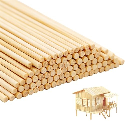 200 Pcs Wooden Dowels, 300 * 3 mm Wooden Sticks for Craft, Dowel Rods Natural Round for DIY Craft Projects Modeling Art Sculpture Home Decoration