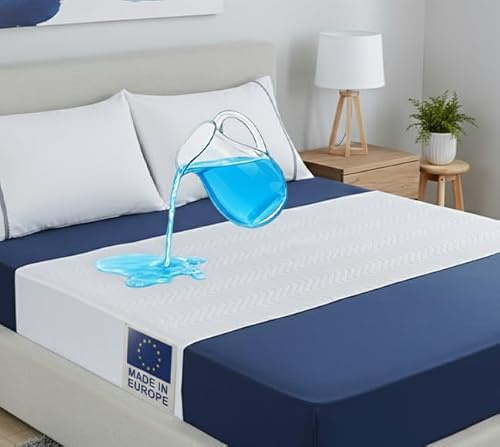 BLUZIMAN® Alèse Imperméable avec Rabats, Protege Matelas Absorbant Fabriqué en Europe, Alese Lavable Impermeable Oeko-TEX Lit Bébé Adultes Protection Incontinence Alaise pour Chien (135x90cm, Pack 2)