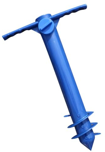 Abaodam Tragbarer Strandschirmständer aus Robustem Kunststoff Blauer Sonnenschirmhalter mit Bodeneinschub Stabiler Schirmhalter für Garten Strand und Camping
