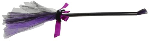 CONGARTENO Scopa da Strega per Halloween Piccola in Miniatura Manico Leggero per Decorazioni di Halloween per Interni ed Esterni Accessorio Cosplay Scopa Danzante e Design Dettagliato
