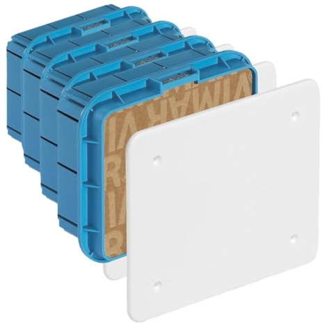 VIMAR Scatola Derivazione Incasso Con Coperchio Bianco E Viti, Dimensioni scatola 118x142x55.3 (Confezione da 4)