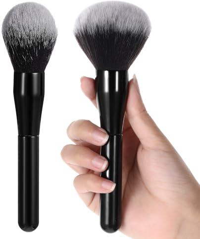 WJIAAA Großer Puderpinsel, 2 Stück Grundierungspinsel Powder Brush | Puder Schminkpinsel Rougepinsel Konturpinsel Kosmetikpinsel Set für Bronzer Blush Rouge Verblenden Concealer Foundation