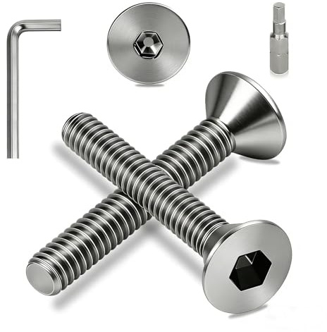 Ezitruz Vite a Testa Svasata M3x12 mm, 25 Pezzi Bullone Testa a Brugola Acciaio Inox A2 V2A Viti a Testa Piatta con Esagono DIN 7991/ISO 10642 Carbonio Filettatura Completa per Riparazione Mobili