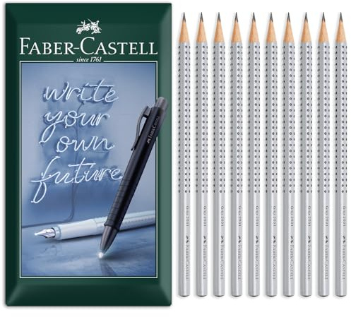 Faber-Castell Grip 2001 Dreieckiger Graphit-Bleistift, Umschlag-Geschenkpackung mit 10 Bleistiften (Härtegrad HB)