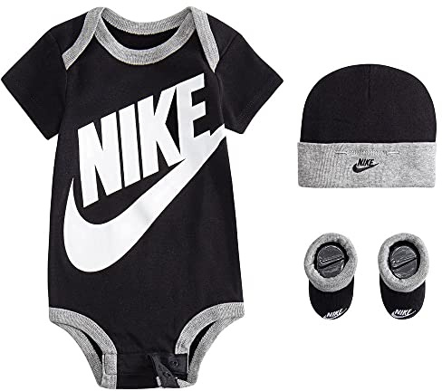 Nike Baby Futura Logo Box Body, Hut und Stiefeletten Set, Black, 0/6 Monate