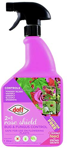 Doff 2 in 1 Rose Shield Bug & Fungus Control – 1L Bug Spray & Disease Solution for Roses & Flowering Plants – Promotes Healthy Growth – Bee-Friendly