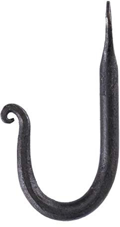 Ulfberth robuster geschmiedeter Wandhaken aus Stahl handgeschmiedet | Hängehaken Garderobenhaken Wandhalterung Kleiderhaken Mittelalter LARP Wikinger Lagerleben | ca. 8 cm lang