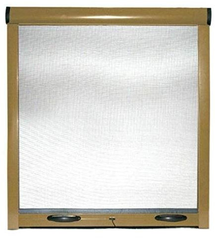 Mosquitera enrollable para ventanas correderas verticales, reducible, bronce, 120 x 170 cm