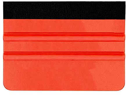 Ewrap Plastic Felt Edge Squeegee,10x7cm, Vinyl Applicator Wallpaper Smoother Window Tint Squeegee, 1Pcs, Red