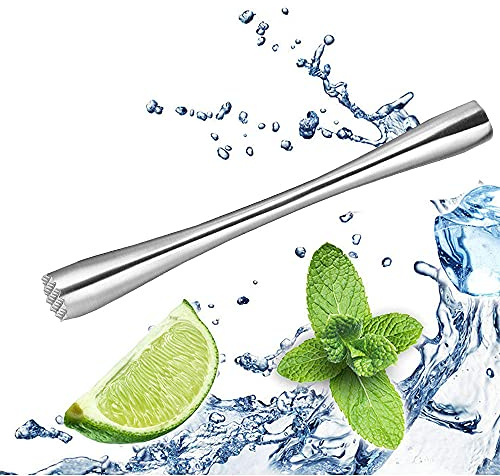 QQRR Cocktail Stößel Aus Edelstahl, Cocktail Stößel, Cocktail Muddler, Stössel Bartending Werkzeuge, für Cocktailpüree Aus Natürlicher Minze, Limette und Zitrusfrüchten Herstellen(26cm/10.2in)
