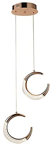 QIYHB Lampada a Sospensione a Mezzaluna a LED a Due Teste 8W Lampada da Comodino di Lusso per Balcone Lampada da Comodino Arte Minimalista Lampada da Ristorante Lampada a Sospensione Camera