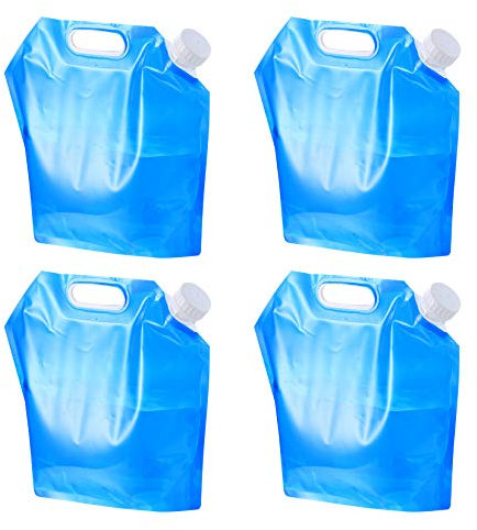 Yibaijia 4 STK 5L Faltbarer Wasserkanister Faltbar, Trinkwasserkanister Faltkanister, Camping Wasserkanister Faltbar Wasserbehälter für Outdoor Camping Festival Wasserbeutel Wassersack