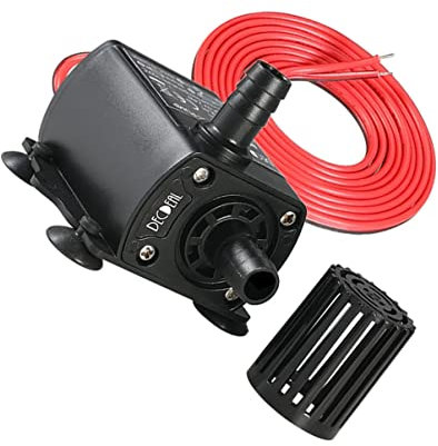 TEHAUX Kleiner Dc 12v Bürstenlose Wasserpumpe Für Aquarium Und Brunnen Kompakte Tauchpumpe Mit Leisem Betrieb Langlebiger Motor 3 Meter Förderhöhe Aquariumzubehör Für Fischbecken Und Teiche