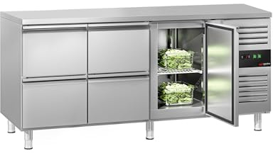GGM Gastro | KTS187ND#1T#4S | Kühltisch ECO - 1795x700mm - mit 1 Tür - 4 Schubladen