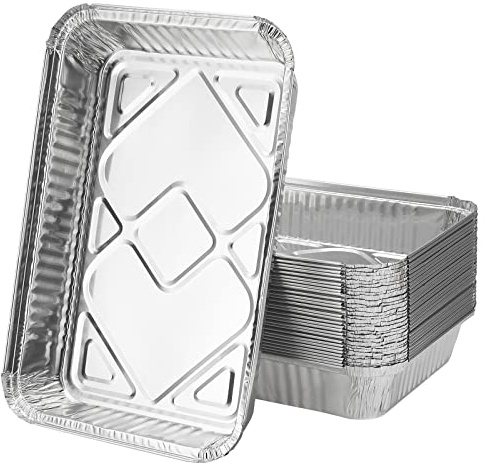 HAKZEON Paquete de 30 bandejas grandes de aluminio de 32 x 26 x 6 cm, 3500 ml, recipientes de papel de aluminio para barbacoa, cocinar, hornear, asar y asar