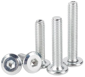 Innensechskantschrauben mit Flansch Edelstahl,50 Stück M6 Möbelschrauben Möbelverbinder Innensechskant Flachkopfschrauben (M6*16mm)