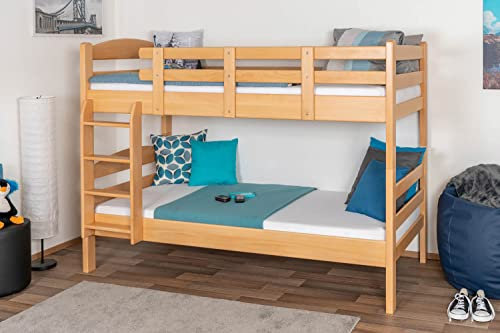 Etagenbett/Stockbett 90 x 200 cm Easy Premium Line K17/n, Buche Massivholz Natur lackiert, teilbar