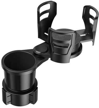 NUZAMAS Auto-Getränkehalter, Verstellbarer Getränkeständer, Auto-Getränkehalter-Expander, 2-in-1-Auto-Getränkehalter, 360° drehbarer Auto-Getränkehalter mit Adapterständer für Auto, Marine, Wohnwagen