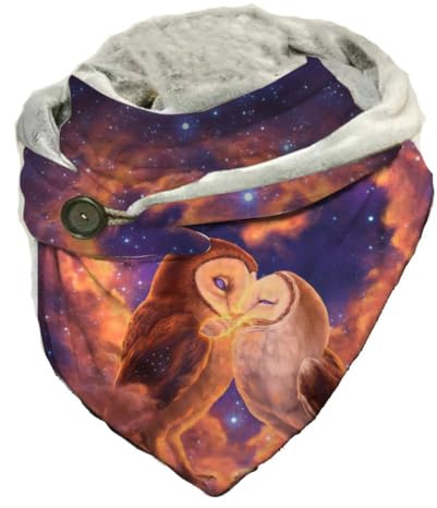 Hiseng Damen Schals Groß Dreieck Winter Dreieckstuch Tier Drucken Warmer Button Knopf Winterschal Herbstschal Lieblingsschal Scarf Soft Wrap Lange Stola