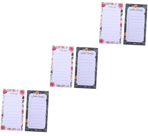 EXCEART 6stücke Magnetische Notizblöcke Für Kühlschrank Praktische Memo Pads Mit Seiten Für To-do-listen Und Nachrichten Für Büro Zuhause Und Schule Rosen Und Bunte Blumen