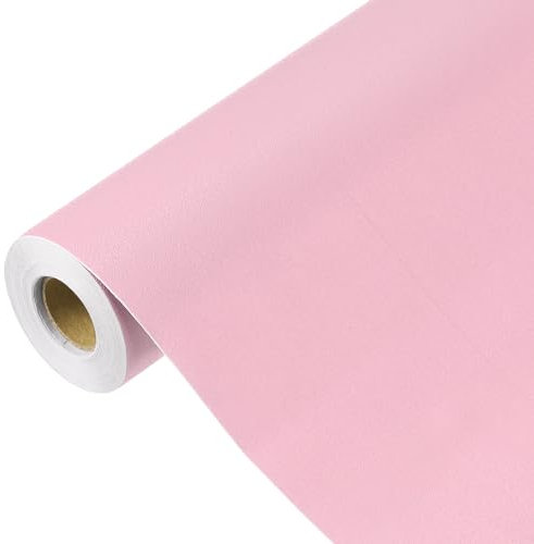 QUARKZMAN Papier Peint Rose Poudré de 1000x60cm, Papier Peint Autocollant, Papier Peint Uni en Vinyle Auto-Adhésif Rose Poudré pour la Décoration Murale
