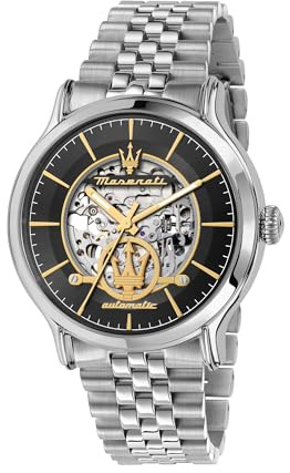 Maserati Montre Homme, Automatique, Analogique, Bracelet Acier, Étanche, Collection Vintage, Cadeau pour Homme - R8823118015