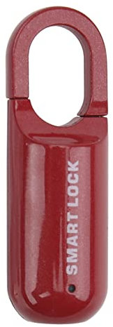 Fingerprint Padlock, USB Rechargeable Keyless Smart Lock Zinc Alloy Portable Smart Padlock for Gym Locker, School Locker, Suitcase, Backpack, Cabinet, Drawer, Luggage Case (Red)