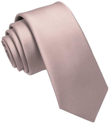 JEMYGINS Krawatte schmale Krawatten für Herren seide Hochzeit Schlips Hellroségold/Hellaprikose