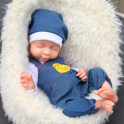 Farious 45cm realistische Vollsilikon-Babypuppe, lebensechte wiedergeborene Babypuppen, Spielzeug und Sammlerstück. Mädchen mit Glatze 029-046