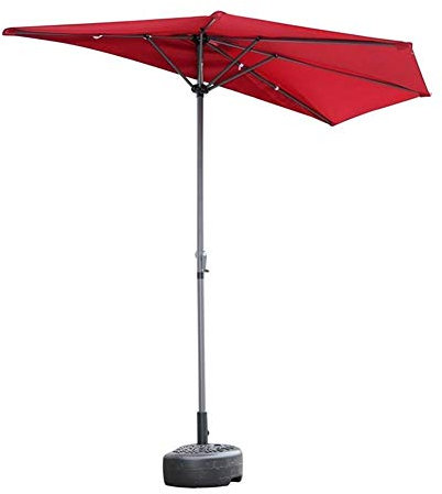 NSTVVEE Gartenschirm, Sonnenschirm für die Terrasse im Freien, 9 Fuß, Halbrunder Schirm, Wandschirm, Sonnenschutz mit 5-Speichen-Kurbel, Sonnenschutz für Markttisch, Deck, Garten, Sonnensc