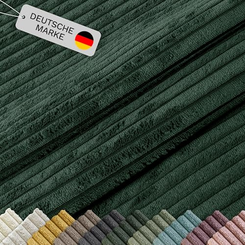 Lycce Cordstoff Meterware, 1 lfm x 1,40 m breit 360 g/m², grün