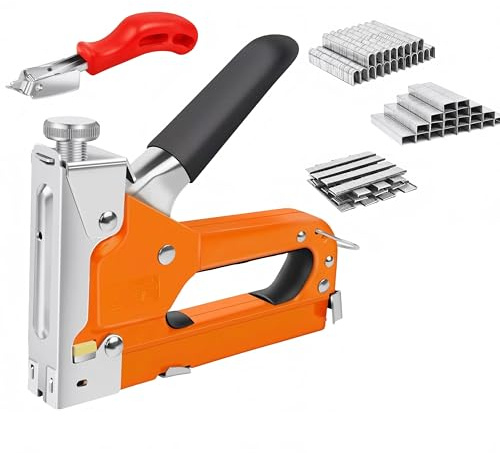 3-in-1-Hochleistungs-Heftpistole, 3000 Heftklammern, Polster-Heftpistole für Holz, Schnellverschluss-Wandhefter, Teppich-Heftpistole, Stoff-Heftpistole, Kabel-Heftpistole, Hefter & Tacker