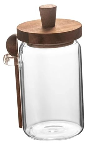 Alipis Sturdy Glass Storage Jar Coffee Bean Holder Glass Lid Sealed Tea Canister Multipurpose Food Container for Kitchen