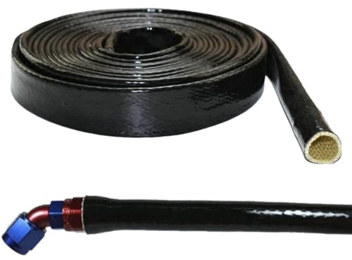Guaina in fibra di vetro per protezione termica – Avvolgitubo a temperature estreme | Protezione di automobilistico per tubi dei freni, tubi, componenti del motore, barriera termica resistente