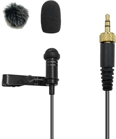 NewTH Lavalier-Ansteckmikrofon, omnidirektionales Kondensatormikrofon für Sennheiser Wireless Transmitter EW100 G4 G1 G2 G3, EWD1, ME2, ME3, ME4 (2er-Pack 3,5 mm Schraubverschluss-Stecker nur für