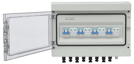 DC-Trennschalter 1000V 40A Wasserdichtes Solar Leitungsschutzschalter DC-Überspannungsschutz Solar-Anschlussbox PV Anlage Blitzschutz Leitungsschutzschalter 4 string (4 in 4 out)