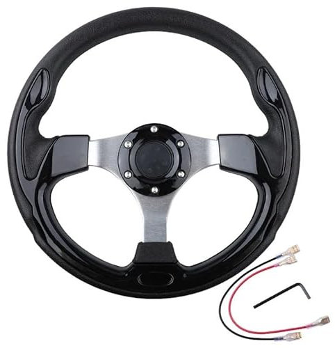 Sportlenkrad Auto, Lenkrad Universal-Lenkrad 320 mm Rennwagen PVC-Aluminiumrahmen(Black)