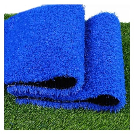 Tapis de jardin en gazon synthétique bleu de 3,1 cm d'épaisseur, gazon synthétique haute densité, découpable pour terrasse, toile de fond, clôture et décoration murale (50,8 x 81,3 cm)
